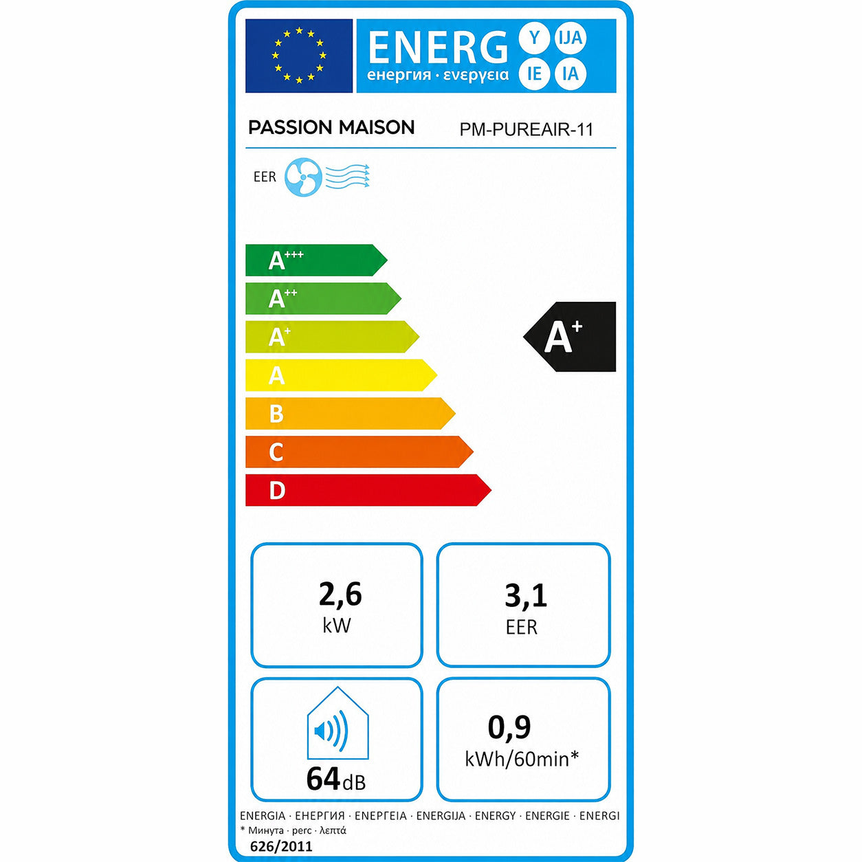 Climatiseur Mobile 11000 BTU Passion Maison PureAir 11 – Filtre Antibactérien & A+