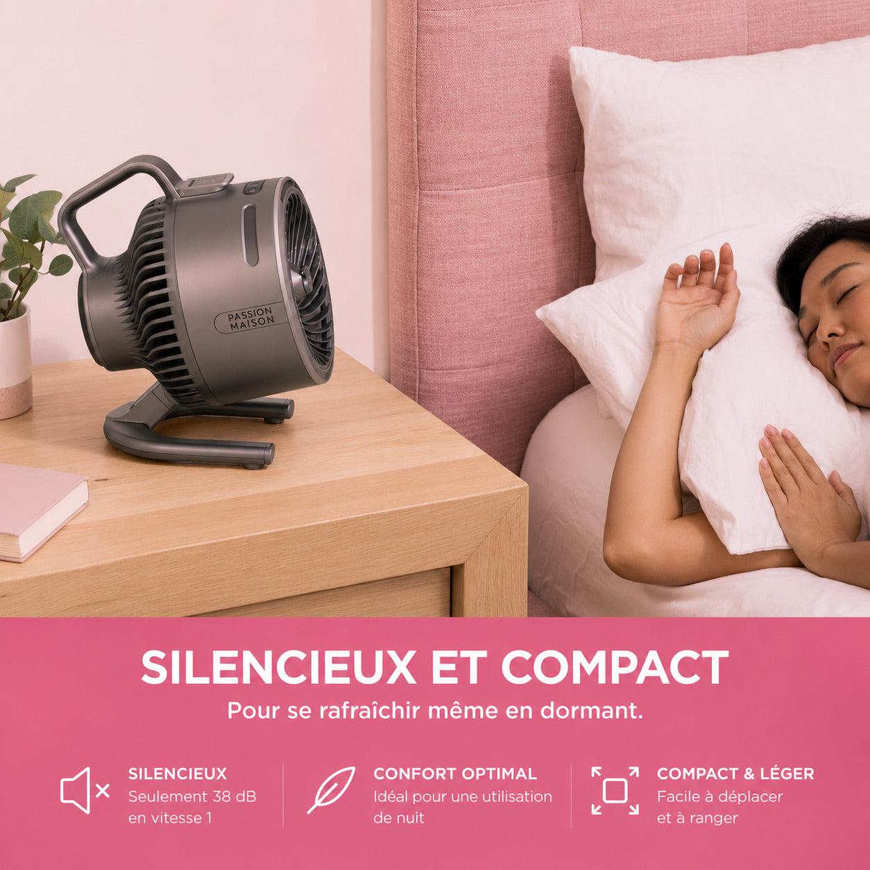 Ventilateur Brumisateur Sans Fil Passion Maison Oasis – Portable, Rechargeable & Jusqu'à 12 h d'autonomie