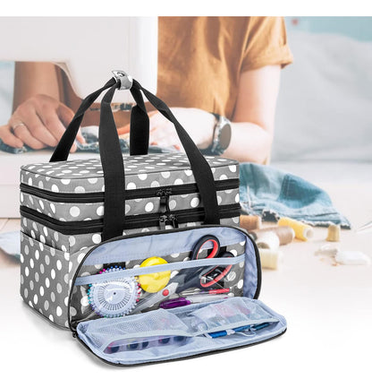 Sac de Rangement Double Couche pour Kit de Couture – Poches & Séparateurs Amovibles