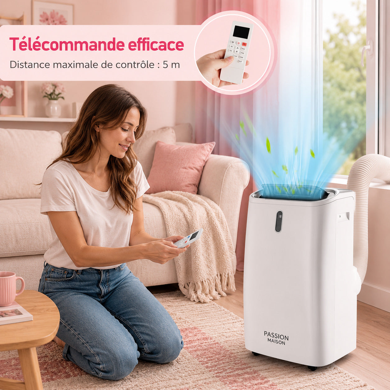 Climatiseur Mobile Réversible 14000 BTU Passion Maison Atlas 14 – Wi-Fi, 4-en-1, Chauffage, Climatisation & Déshumidificateur