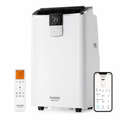 Climatiseur Mobile Wi-Fi 14 000 BTU Passion Maison Horizon 14 – 4-en-1, Commande Vocale & Oscillation Automatique