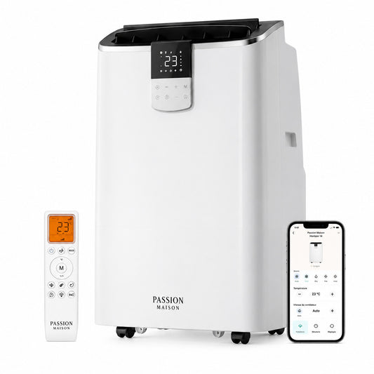 Climatiseur Mobile Wi-Fi 14 000 BTU Passion Maison Horizon 14 – 4-en-1, Commande Vocale & Oscillation Automatique
