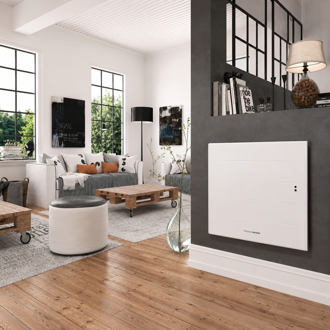 Radiateur Électrique Connecté Wi-Fi Passion Maison Éclipse 1500 W – Chaleur Douce à Inertie – Blanc