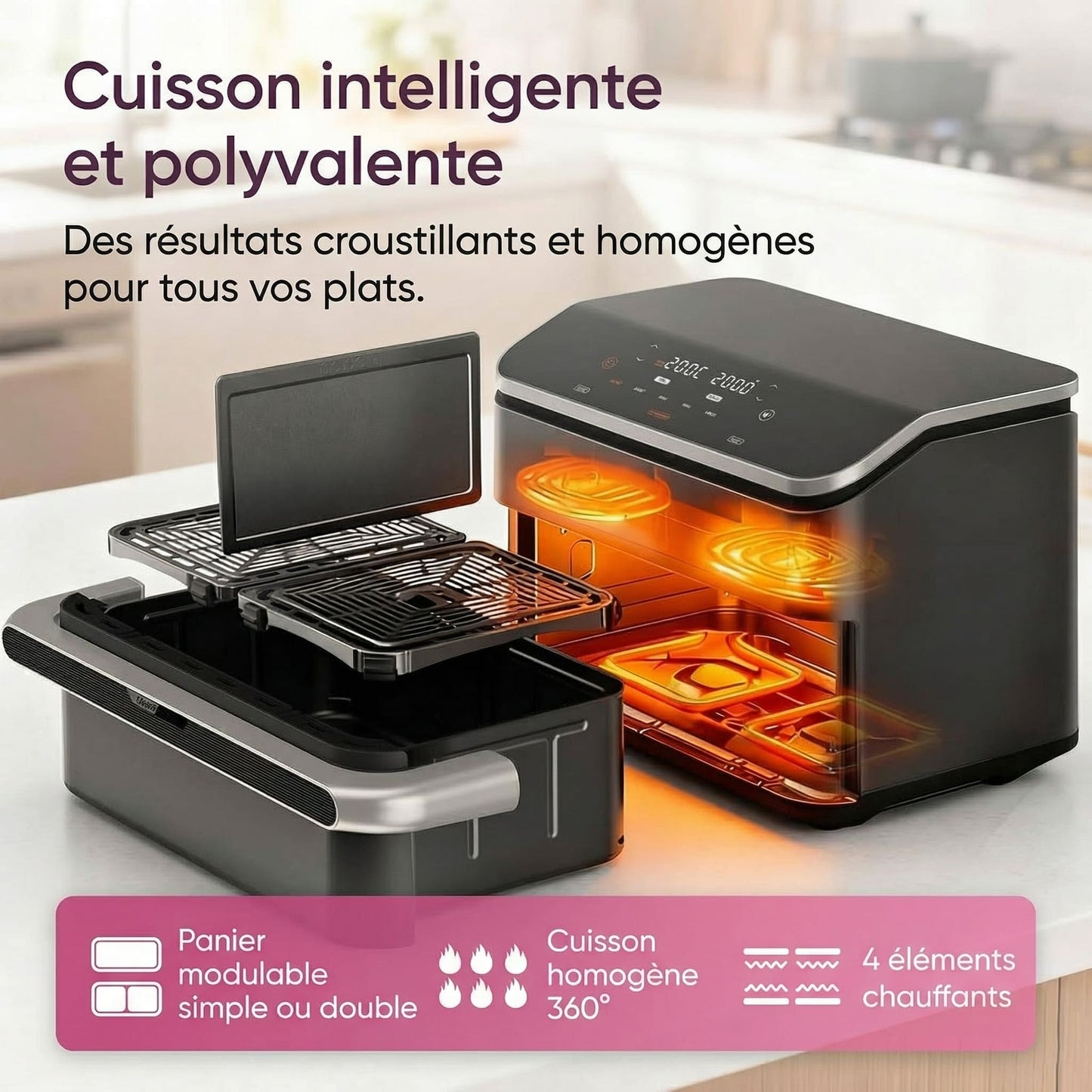 Friteuse à Air Double Zone 10L – Air Fryer Sans Huile
