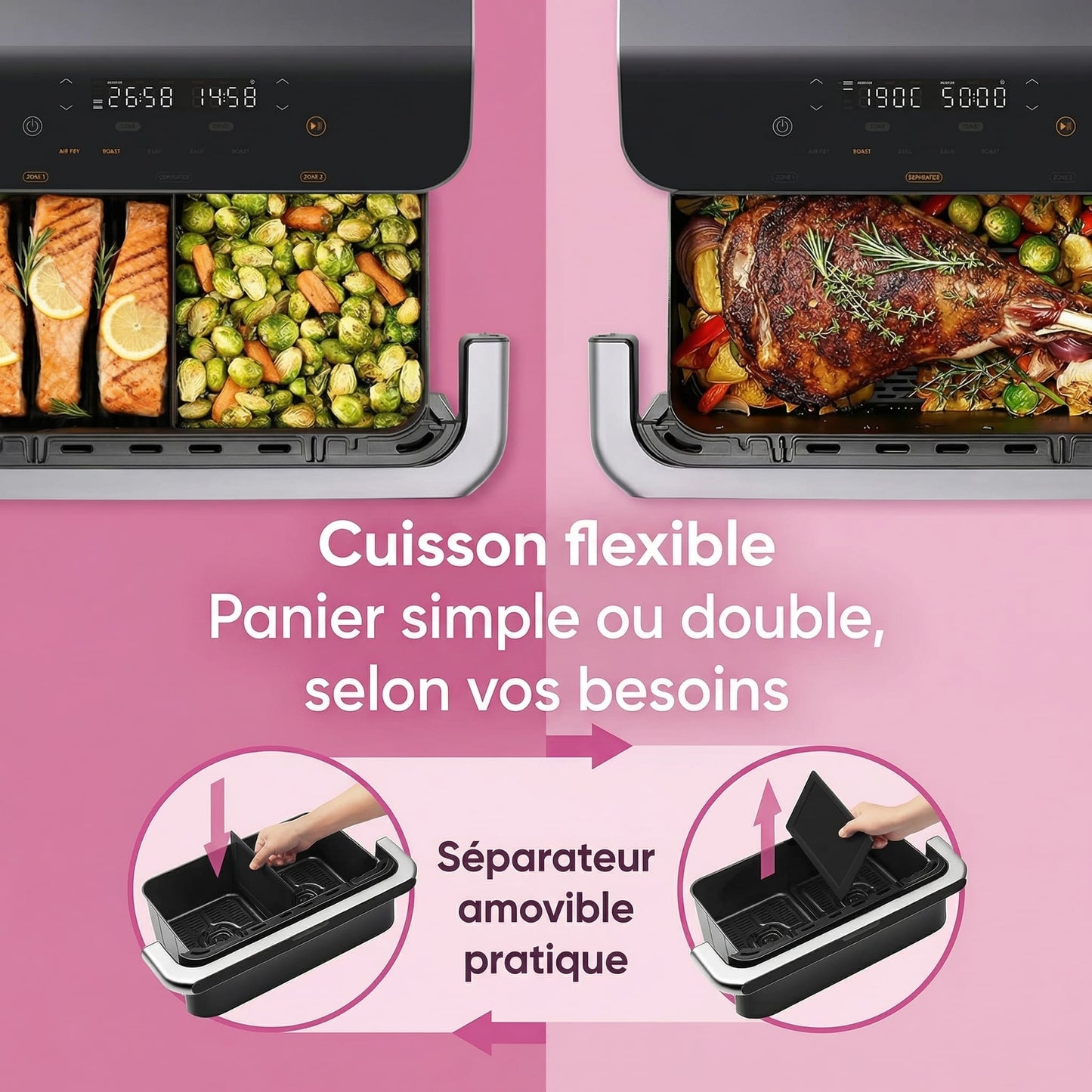 Friteuse à Air Double Zone 10L – Air Fryer Sans Huile