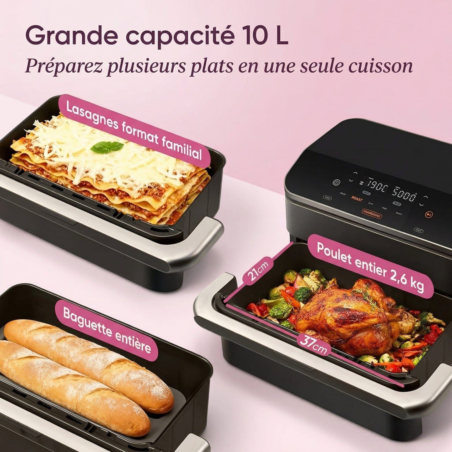 Friteuse à Air Double Zone 10L – Air Fryer Sans Huile