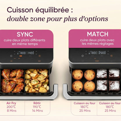 Friteuse à Air Double Zone 10L – Air Fryer Sans Huile