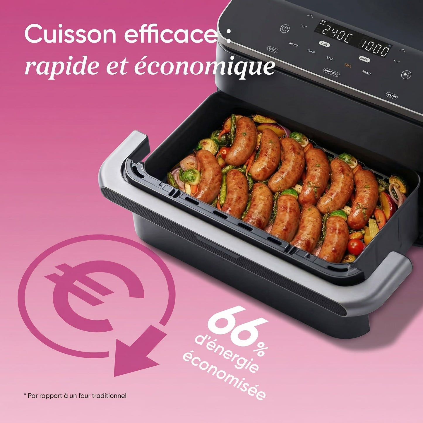 Friteuse à Air Double Zone 10L – Air Fryer Sans Huile