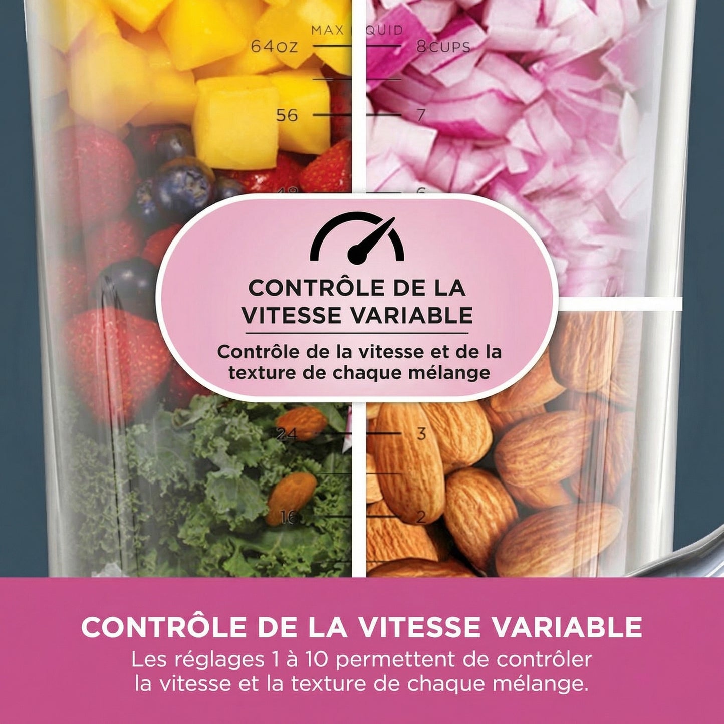 Blender Multifonction 3-en-1 1200W – Mixeur, Robot Cuisine & Smoothie Maker