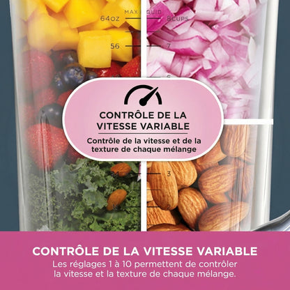 Blender Multifonction 3-en-1 1200W – Mixeur, Robot Cuisine & Smoothie Maker