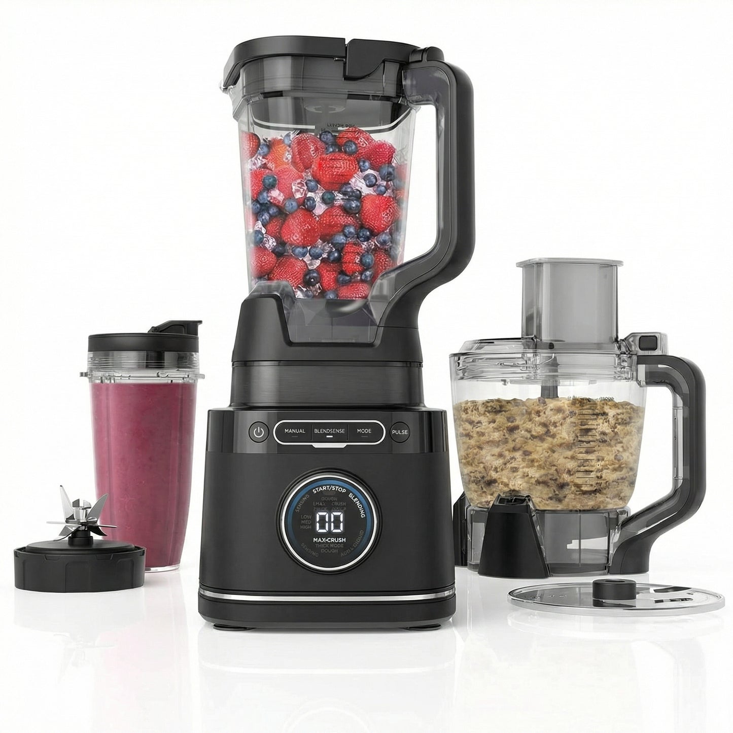 Blender Multifonction 3-en-1 1200W – Mixeur, Robot Cuisine & Smoothie Maker
