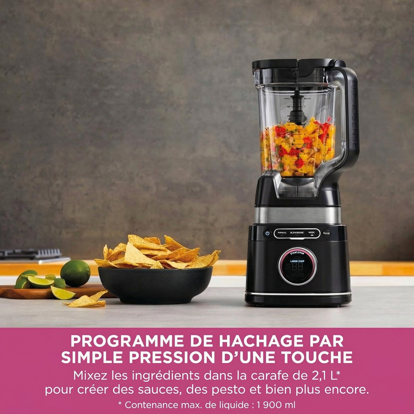 Blender Multifonction 3-en-1 1200W – Mixeur, Robot Cuisine & Smoothie Maker