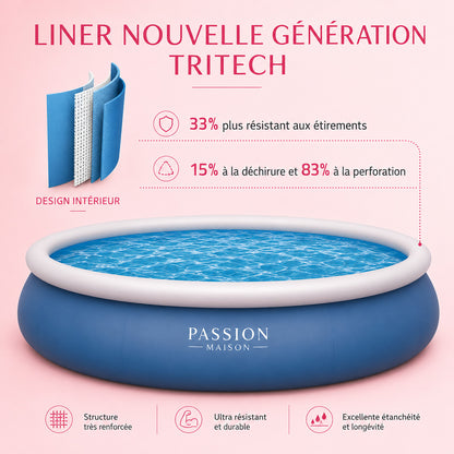Piscine Gonflable Ronde Passion Maison Laguna 457 x 84 cm – Pompe Incluse & Montage Rapide