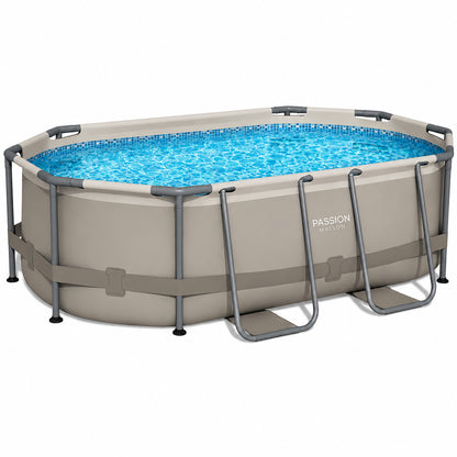 Piscine Tubulaire Ovale Passion Maison Cala 4,88m x 3,05m x 1,07m – Filtre à Cartouche, Échelle Incluse