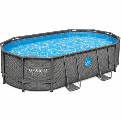 Piscine Tubulaire Ovale Passion Maison Costa 4,88m x 3,05m x 1,07m – Hublot, Échelle, Bâche & Filtre à Sable Inclus