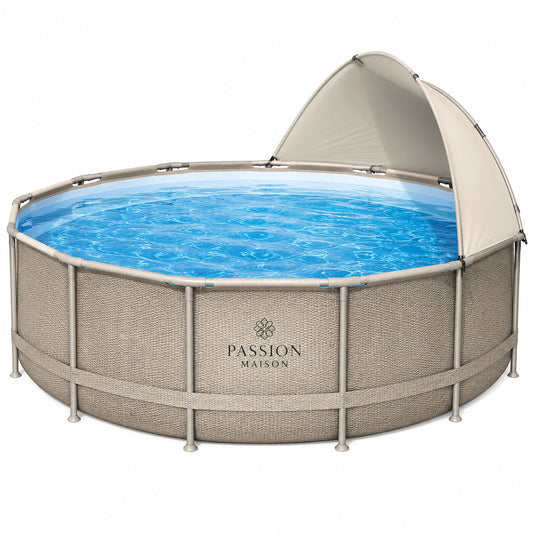 Piscine Tubulaire Ronde Passion Maison Oasis 3,96m x 1,07m – Auvent, Échelle & Pompe Incluse