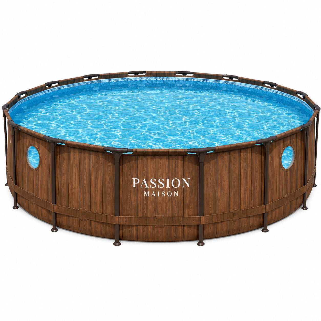 Piscine Tubulaire Ronde Passion Maison Palmera 5,49m x 1,22m – Hublot, Échelle, Bâche & Pompe Inclus