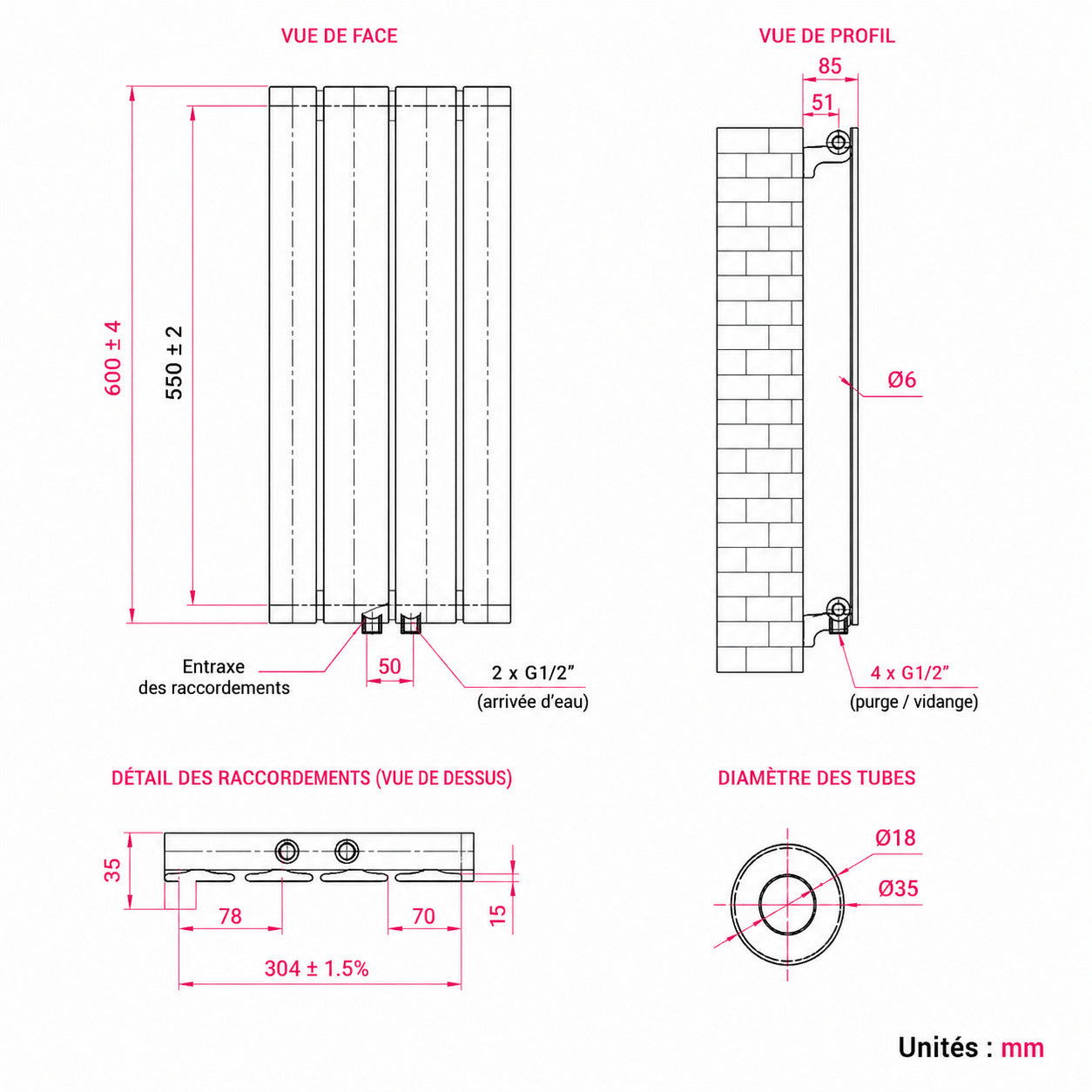 Radiateur à Eau Chaude Passion Maison Atlas – Design Vertical