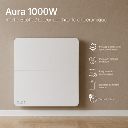 Radiateur Électrique Connecté Wi-Fi Passion Maison Aura – Double Système de Chauffe 1000 W