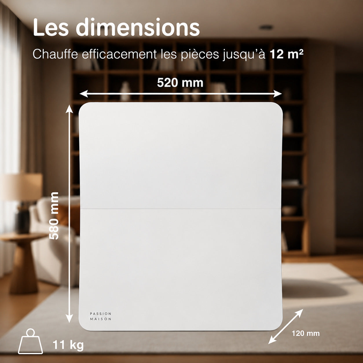 Radiateur Électrique Connecté Wi-Fi Passion Maison Aura – Double Système de Chauffe 1000 W
