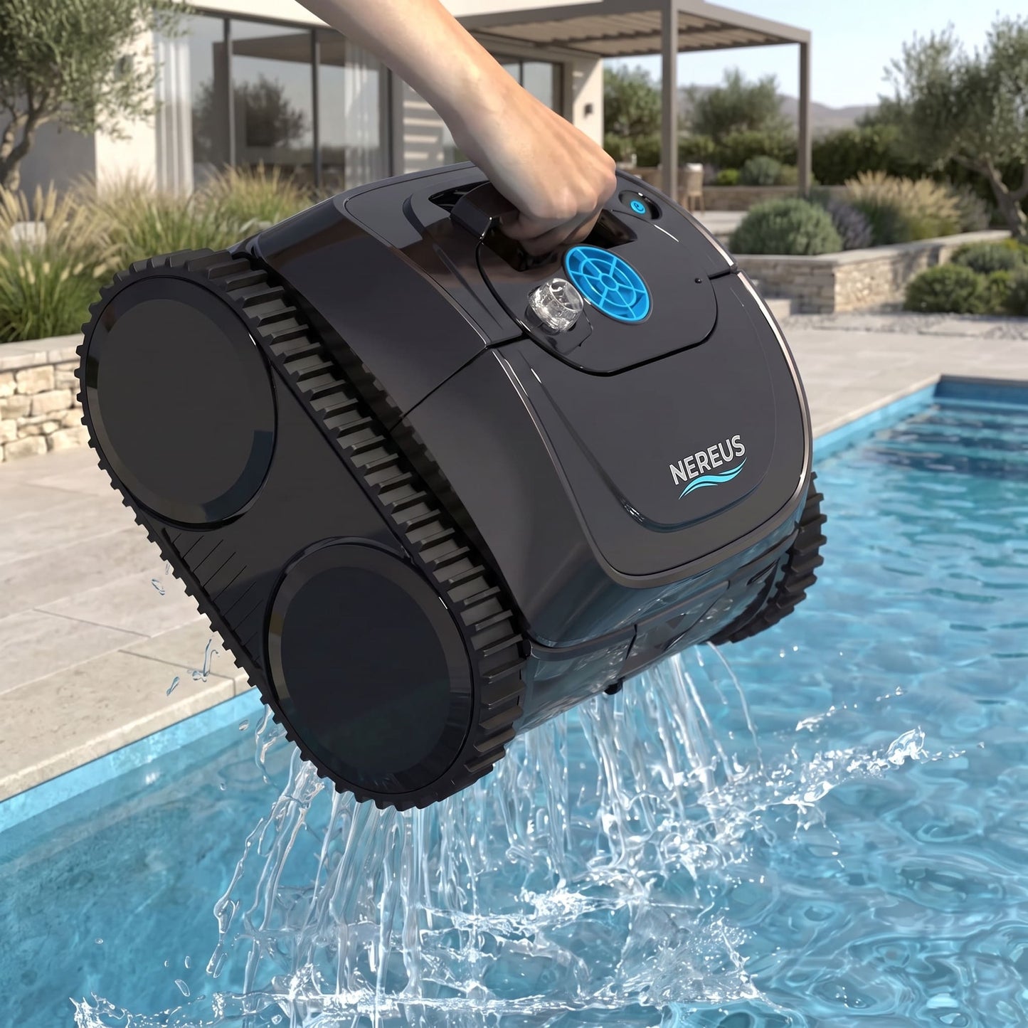 Robot Piscine Sans Fil Passion Maison Nereus – Nettoyage Fond, Parois & Ligne d’Eau, Application Mobile, Autonomie 2,5 h