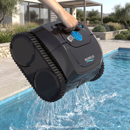 Robot Piscine Sans Fil Passion Maison Nereus – Nettoyage Fond, Parois & Ligne d’Eau, Application Mobile, Autonomie 2,5 h