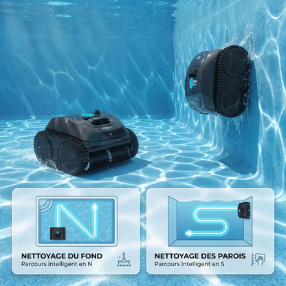 Robot Piscine Sans Fil Passion Maison Nereus – Nettoyage Fond, Parois & Ligne d’Eau, Application Mobile, Autonomie 2,5 h