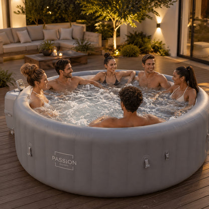 Spa Gonflable 8 Places Passion Maison Ibiza – 190 Buses de Massage, Chauffage 40°C & Panneau Tactile