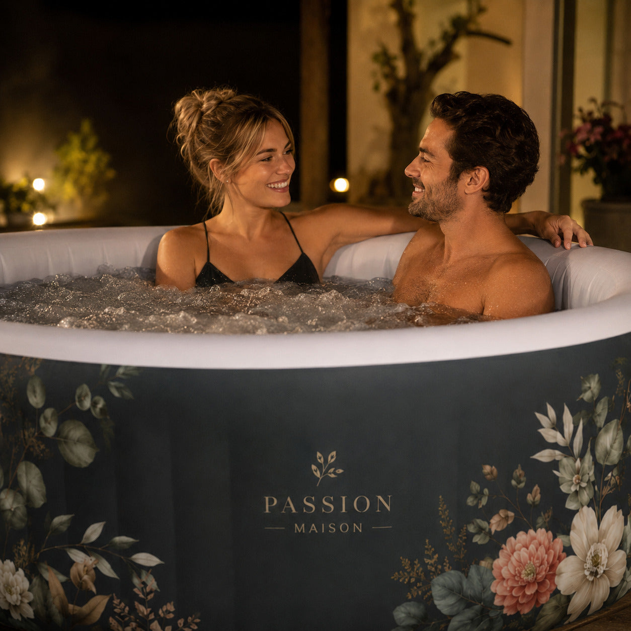 Spa Gonflable 4 Places Passion Maison Eden – 110 Buses de Massage, Chauffage 40°C & Panneau Tactile