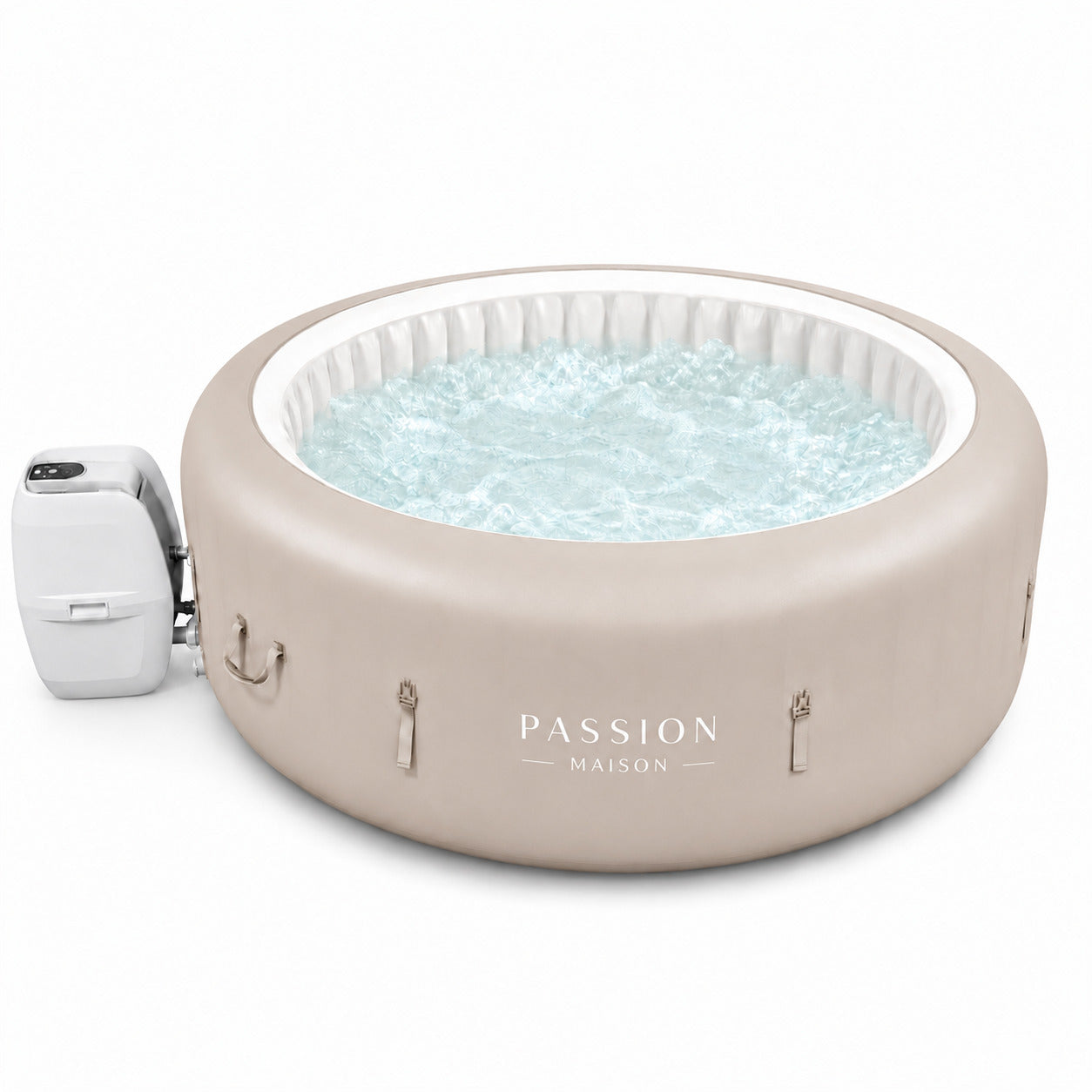 Spa Gonflable 6 Places Passion Maison Monaco – 87 Buses de Massage, Chauffage 40°C & Panneau Tactile