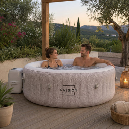 Spa Gonflable 4 Places Passion Maison Palma – 120 Buses de Massage, Chauffage 40°C & Protection Antigel