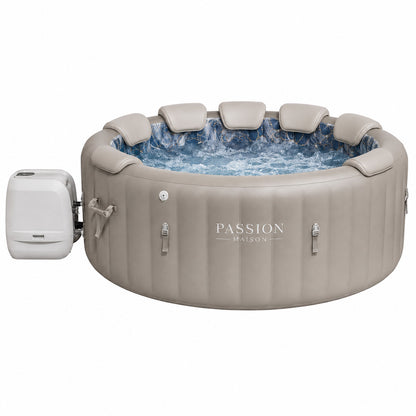 Spa Gonflable 7 Places Passion Maison Portofino – 180 Buses de Massage, 10 Jets Hydromassants, Chauffage 40°C & Panneau Tactile