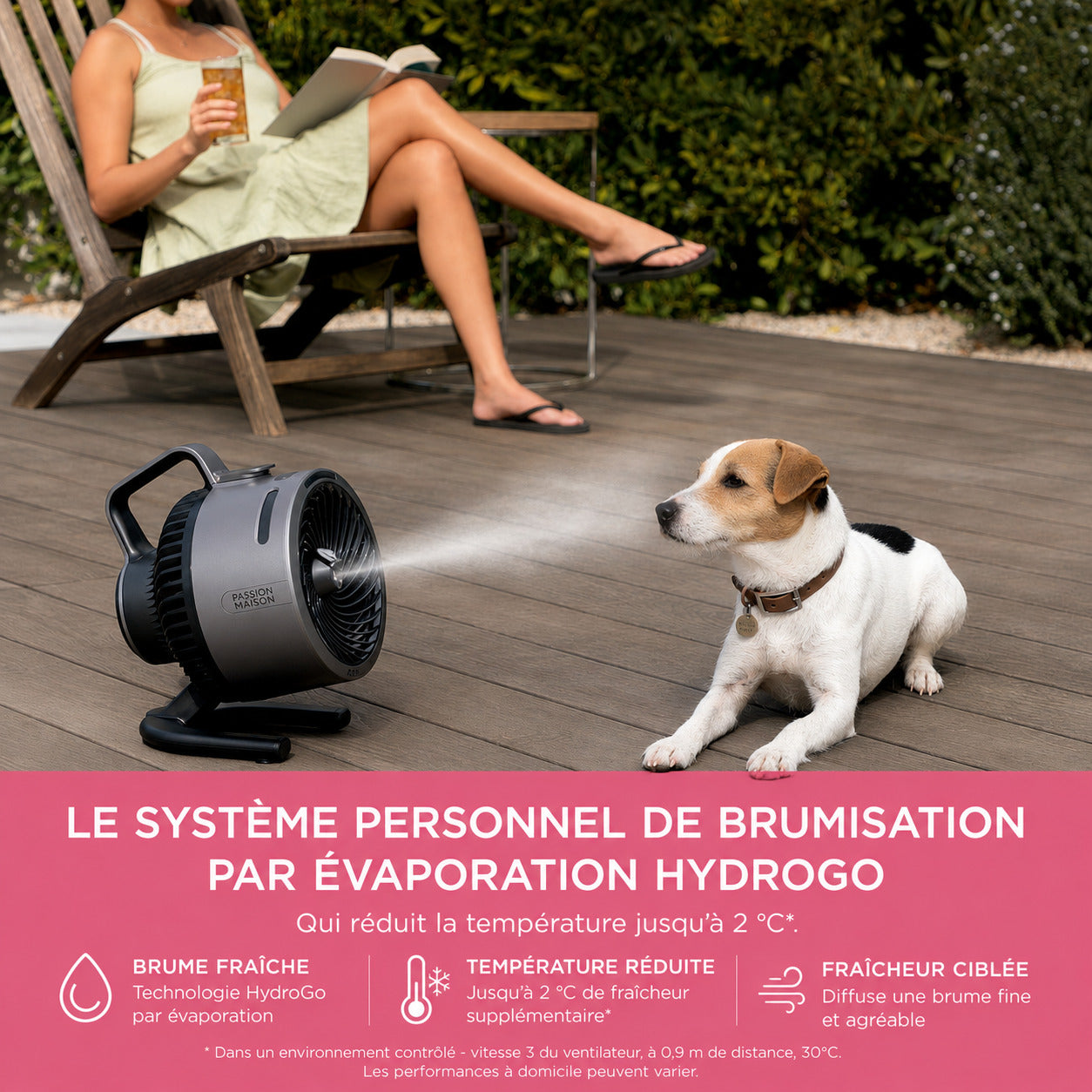 Ventilateur Brumisateur Sans Fil Passion Maison Oasis – Portable, Rechargeable & Jusqu'à 12 h d'autonomie