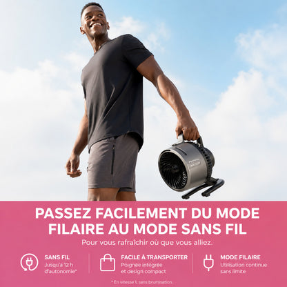 Ventilateur Brumisateur Sans Fil Passion Maison Oasis – Portable, Rechargeable & Jusqu'à 12 h d'autonomie