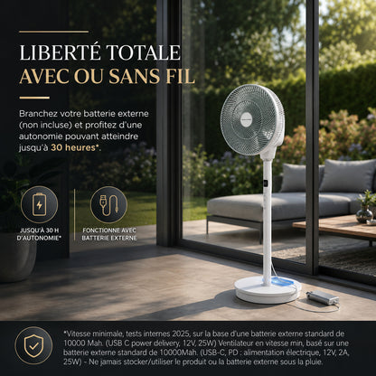 Ventilateur Nomade Passion Maison Zephyr – Ultra Silencieux, Sans Fil & Jusqu'à 30 h d'autonomie